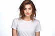 © dendyh7 - Woman in White Tshirt Mockup created with Generative AI
