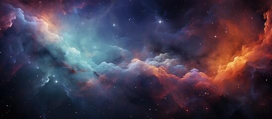 Colorful outer space Nebula cloud galaxy background