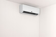 Air conditioner on the wall. 3d illustration.