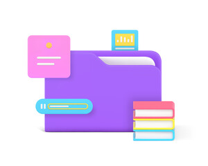 Poster - Multimedia information storage media audio file audiobook library 3d icon realistic vector