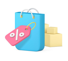 Poster - Shopping sale discount special offer order delivery commercial service 3d icon realistic vector