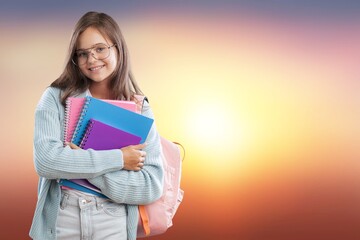 Canvas Print - An attractive young college student posing