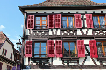 Wall Mural - half-timbered house in andlau in alsace in france