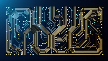 Poster - Artificial Intelligence Circuit Line Style Illustration