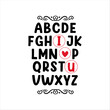 Alphabet Valentine T-Shirt, I Love You Shirt, ABCD Shirt, Valentine ABCD Shirt Print Template