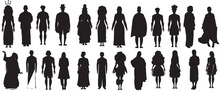 Silhouettes Of People In  Traditional Dress