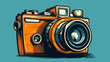 Vintage camera capturing the diversity of educational experiences and perspectives .simple isolated line styled vector illustration