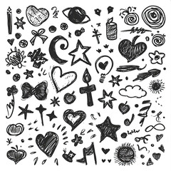 Poster - Doodle Marker hand drawn shapes vector illustration
