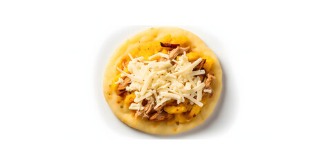 Traditional Venezuelan food arepa made from cornmeal, with cheese