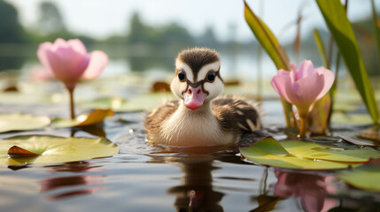 Sticker - pink lotus flower high definition photographic creative image