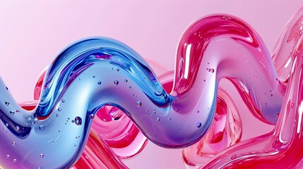 Abstract background in the form of blue, pink and crimson wave waves