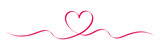 Fototapeta Big Ben - Calligraphic heart shape banner. Line art ribbon. Valentine's Day border on isolated background.