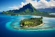 An overview of French Polynesia's beautiful tropical islands featuring Tahiti's capital city, Papeete. Generative AI