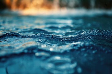 Poster - A close-up view of a body of water, perfect for nature and landscape photography. Can be used to depict tranquility, reflection, or the beauty of the natural world