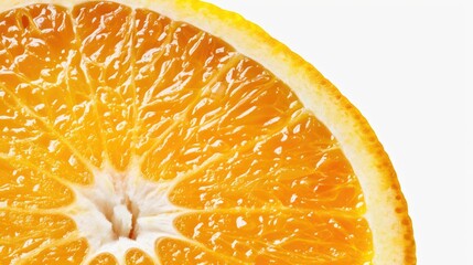 Poster - Half of an orange placed on a white surface. Suitable for food and nutrition related concepts