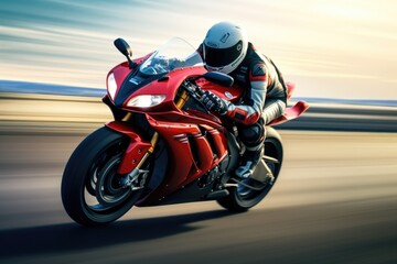 Wall Mural - Motorcycle at high speed