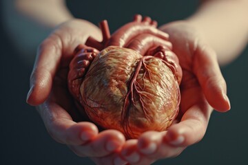 Aufkleber - A person holding a heart in their hands. Can be used to represent love, care, or affection