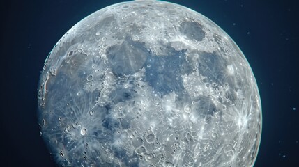 Aufkleber - A close up view of the moon against a blue sky. This image can be used for various purposes