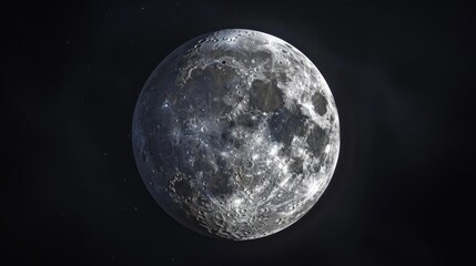 Aufkleber - A close up view of the moon against a black background. Perfect for astronomy enthusiasts and space-themed designs
