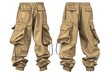 Men's cargo pants on a white background. Versatile and functional pants for everyday wear.