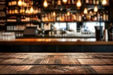 Bar Table Interior In Pub With Wooden Counter Background Desk Space Blurred Light For Drink Design Cafe Top In Coffee Restaurant Vintage Retro Style Wine Shop Brown Alcohol Abstract Blurry Kitchen