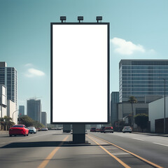 Wall Mural - A White Frame of a Billboard for Displaying Advertisement and Poster Design