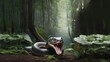 Hyperrealistische Begegnung mit Titanoboa im Verzauberten Wald