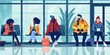 © kwanchaift - diverse individuals waiting, reflecting a calm and welcoming atmosphere