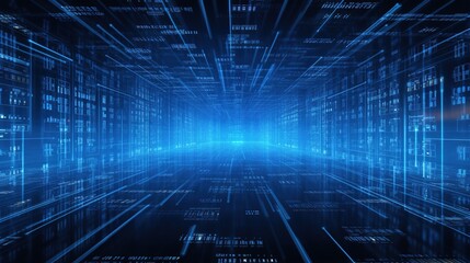 Blue Digital Binary Data. Background, Code, Computer, Information, Network, Web, Coding, Futuristic
