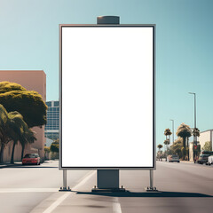 Wall Mural - A White Frame of a Billboard for Displaying Advertisement and Poster Design