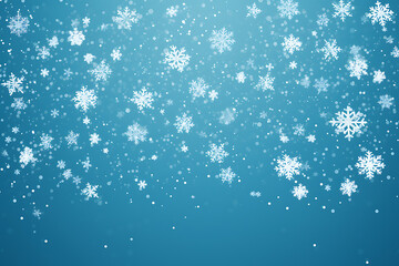 Poster - white snowflake with blue background