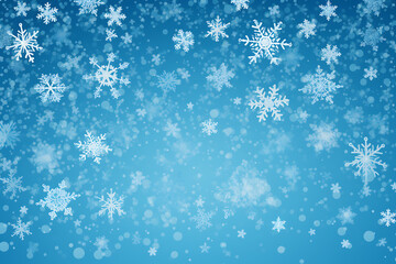 Poster - white snowflake with blue background