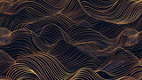 Fototapeta Perspektywa 3d - Abstract Premium Vector gold wave pattern. Luxury background for websites. Black, gold, navy blue and white harmony. Elegant design element, leaf,wavy curve wallpaper,minimal line illustration banner