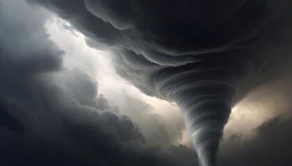 Wall Mural - tornado storm background with dark sky cloud