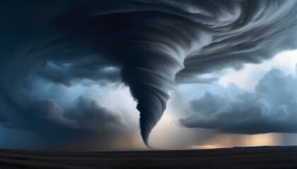 Wall Mural - tornado storm background with dark sky cloud