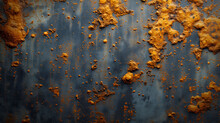 Rustic Blue Charm: Textured Wall With Unevenly Distributed Orange-Brown Specks. Web Design Background Texture
