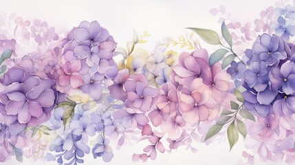 Wall Mural - colorful watercolor flower background illustration vibrant garden, spring summer, water brush colorf