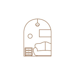 Sticker - minimalist property interior icon logo design vector