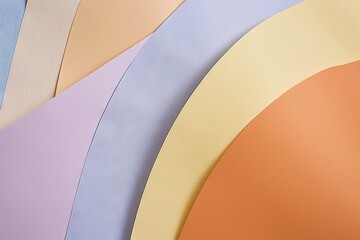 Wall Mural - fabric textile of Nostalgic Color Palettes of The Spring and Summer 2024 celebration of the positive power of vibrant color pastel rainbow of lilac, chambray blue, burnt orange, and sunshine yellow