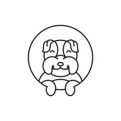 Poster - dog pets cute flat mascot icon logo design vector