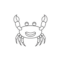 Sticker - seafood crab cartoon icon logo design vector