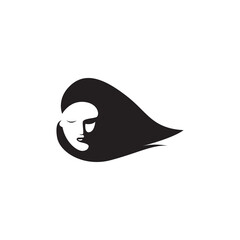 Wall Mural - women silhouette icon logo design vector