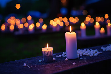 Poster - Nighttime candlelit memorial