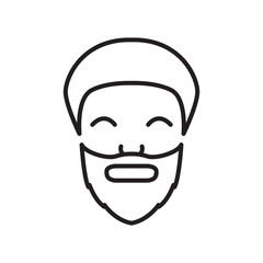 Wall Mural - face young guy line icon logo vector