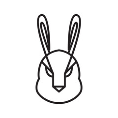 Poster - head line rabbit icon logo vector