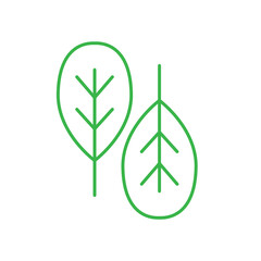 Wall Mural - leave plant line green icon logo vector