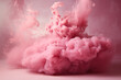 Pink smoke. Pink acrylic paint abstract cloud. Minimal creative concept. Pigment underwater. Colorful fog, abstract swirling. Explosion.