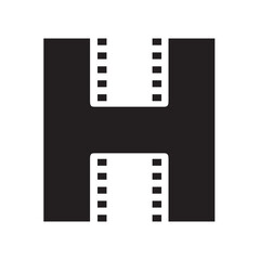 Canvas Print - letter h movie icon logo vector