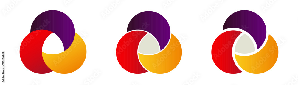 Venn diagram three overlapping circles chart. Business presentation ...