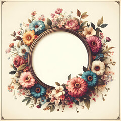 Wall Mural - frame with flowers